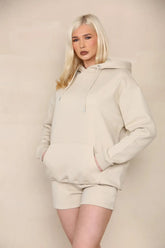 Oversized Pullover Hoodie and Short Loungewear Set-1